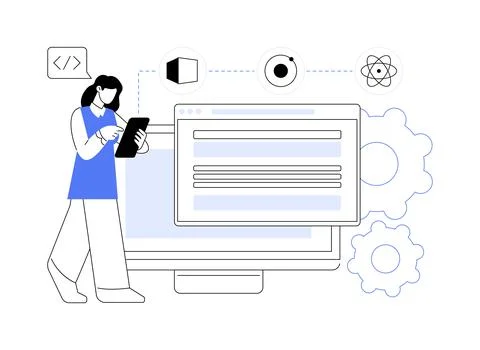 Cross-platform frameworks abstract concept vector illustration. Stockillustratie