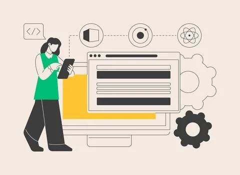 Cross-platform frameworks abstract concept vector illustration. Stockillustratie