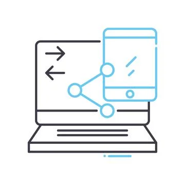 Cross platform line icon, outline symbol, vector illustration, concept sign Stock Illustration