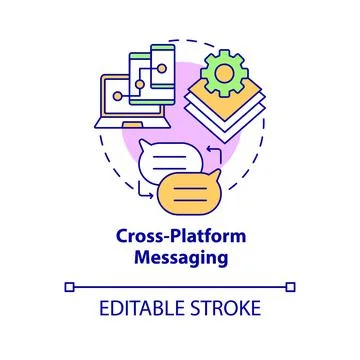 Cross platform messaging concept icon 스톡 일러스트