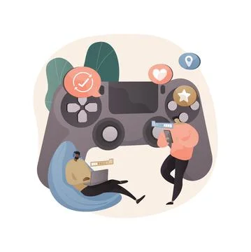 Cross-platform play abstract concept vector illustration. Stock Illustration