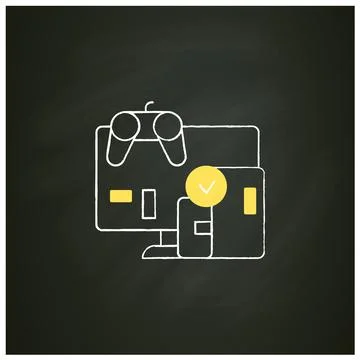 Cross platform play chalk icon Stock Illustration