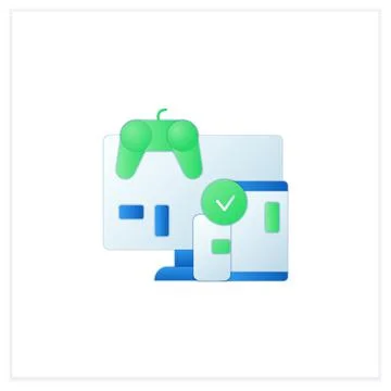 Cross platform play flat icon Illustrazione stock