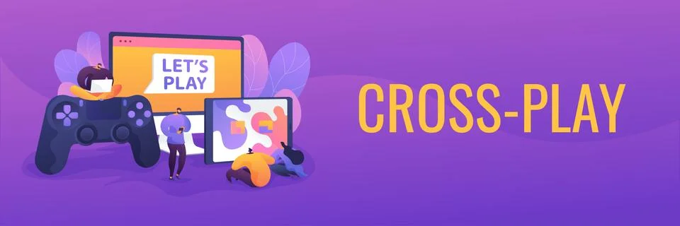 Cross-platform play web banner concept. Stock-Illustration