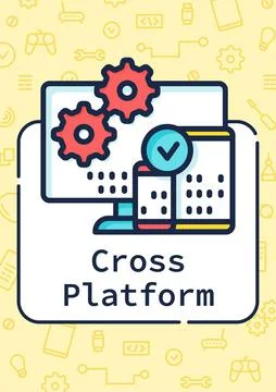 Cross platform programming brochure Stock Illustration