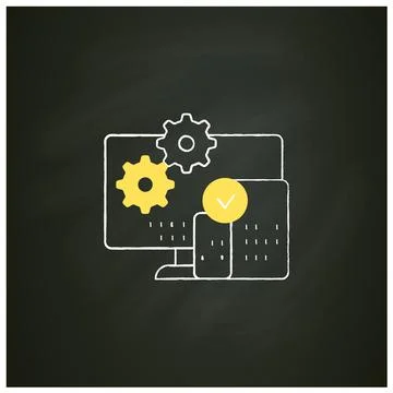 Cross platform programming chalk icon Stockillustratie