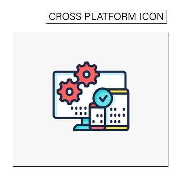 Cross platform programming color icon 库存插图
