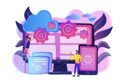 Cross-platform programming concept vector illustration. イラスト素材