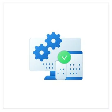 Cross platform programming flat icon Stock Illustration