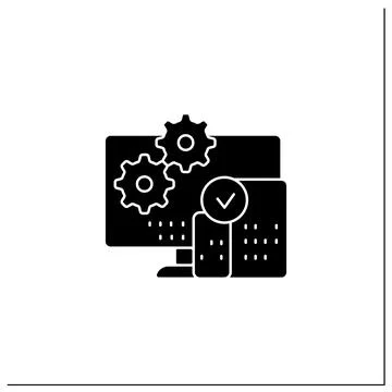 Cross platform programming glyph icon Stockillustratie