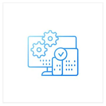 Cross platform programming gradient icon Stock Illustration