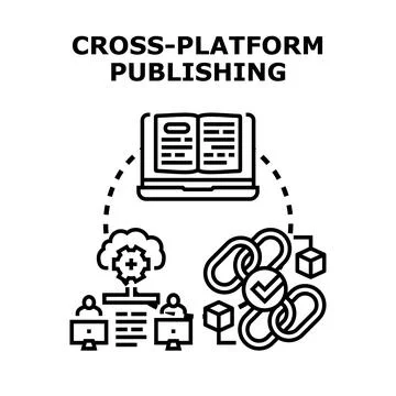 Cross platform publishing distributing digital content and information イラスト素材