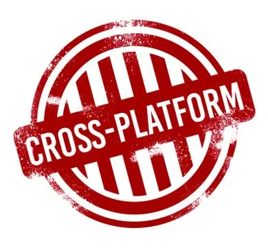 Cross-platform - red grunge button, stamp Stock Illustration