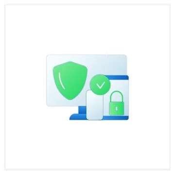 Cross platform security flat icon 스톡 일러스트