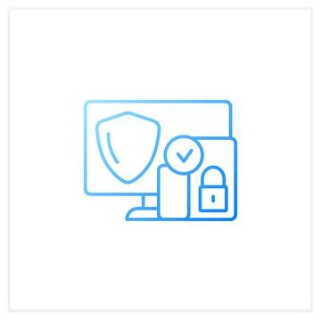 Cross platform security gradient icon Stockillustratie