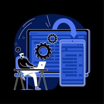 Cross-platform software abstract concept vector illustration. Illustrazione stock