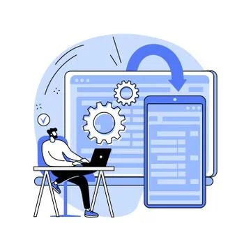 Cross-platform software abstract concept vector illustration. 스톡 일러스트