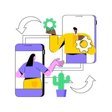 Cross-platform software abstract concept vector illustration. 库存插图