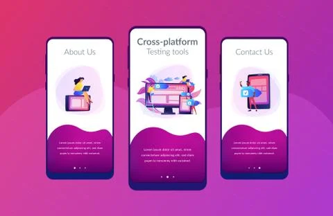 Cross-platform software app interface template. Illustrazione stock
