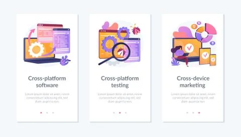 Cross-platform software app interface template. 스톡 일러스트
