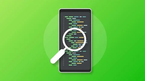 Cross-platform software. Coding smartphone. Digital learning. Motion graphics. Stock Footage 156584730