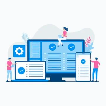 Cross platform software illustration concept Stock Illustration