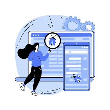 Cross-platform testing abstract concept vector illustration. Stock Illustration