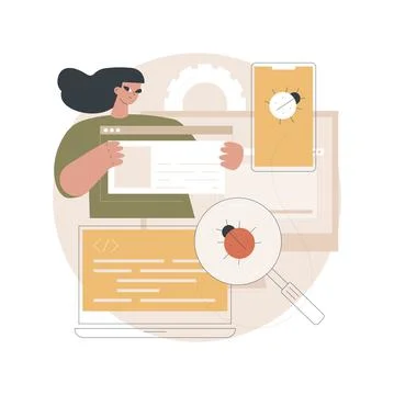 Cross-platform testing abstract concept vector illustration. Illustrazione stock