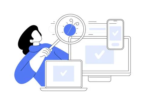 Cross-platform testing abstract concept vector illustration. イラスト素材