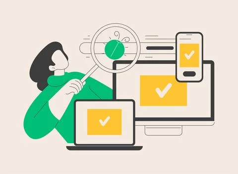 Cross-platform testing abstract concept vector illustration. Stock Illustration