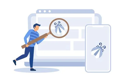 Cross platform testing flat modern design illustration Stock Illustration