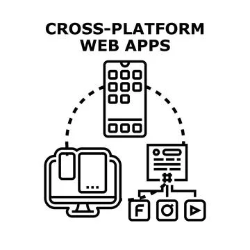 Cross platform web application development concept illustration 스톡 일러스트