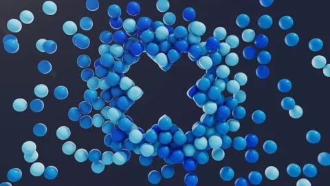 Cross to PLus Ball Attractor (blue) Stock Footage 234365075