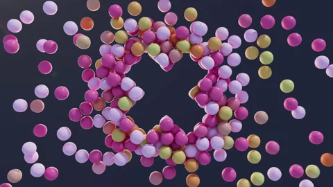 Cross to Plus Ball Attractor Colour Change Stock Footage 234365047