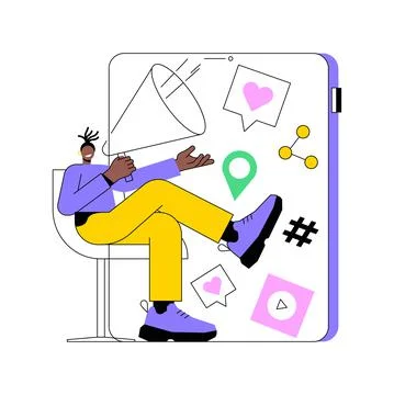 Cross-posting abstract concept vector illustration. Stock-Illustration