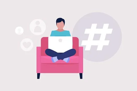 Cross posting concept Stock Illustration