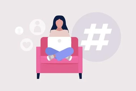 Cross posting concept Stock Illustration