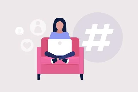 Cross posting concept Stock Illustration
