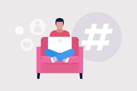 Cross posting concept Stock Illustration