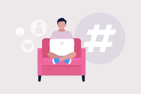 Cross posting concept Stock Illustration