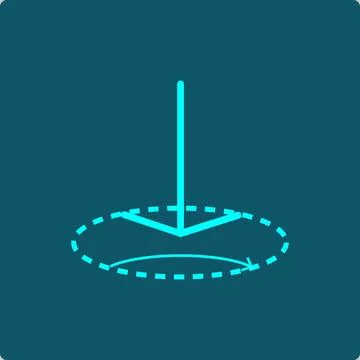 Cross Product Icon – Tilted Plane with Perpendicular Resultant Vector Stock Illustration