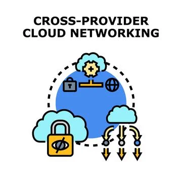 Cross provider cloud networking concept illustration Stock-Illustration