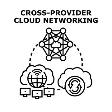Cross provider cloud networking concept building digital infrastructure Stock Illustration