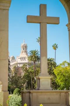  Cross at Puerta de la Mar - Valencia, Spain Stock Photos