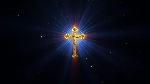 Cross with Rays Stock Footage 73725292