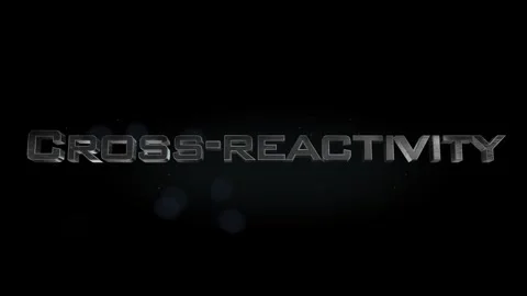 Cross-reactivity title metal text on black alpha channel background 스톡 동영상 296265650