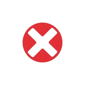 Cross red icon isolated on background. Stock Illustration