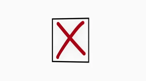 Cross Red inside Box on White Vídeo Stock 1009184