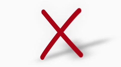 Cross Red with Shadow on White Vídeo Stock 1009189