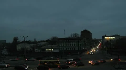 Cross road at the night Stock Footage 10711782